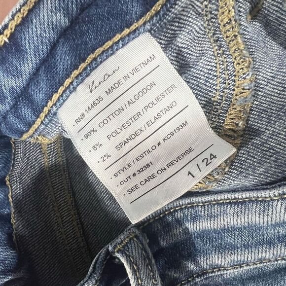 Kancan Jeans Blue denim Distressed Skinny Moto Stretch 1/24 - Picture 6 of 6